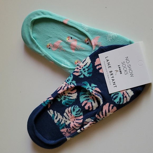Lane Bryant Palm & Flamingo Print No Show Socks - Picture 6 of 6